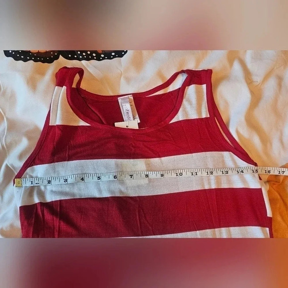 J Mode USA Women's Red & White Sleeveless Drop Waist A-Line Dress Sz Medium NWT - Picture 10 of 11